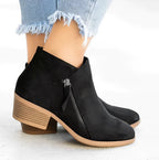 Piper - Women's Side Zipped Suede Ankle Boots