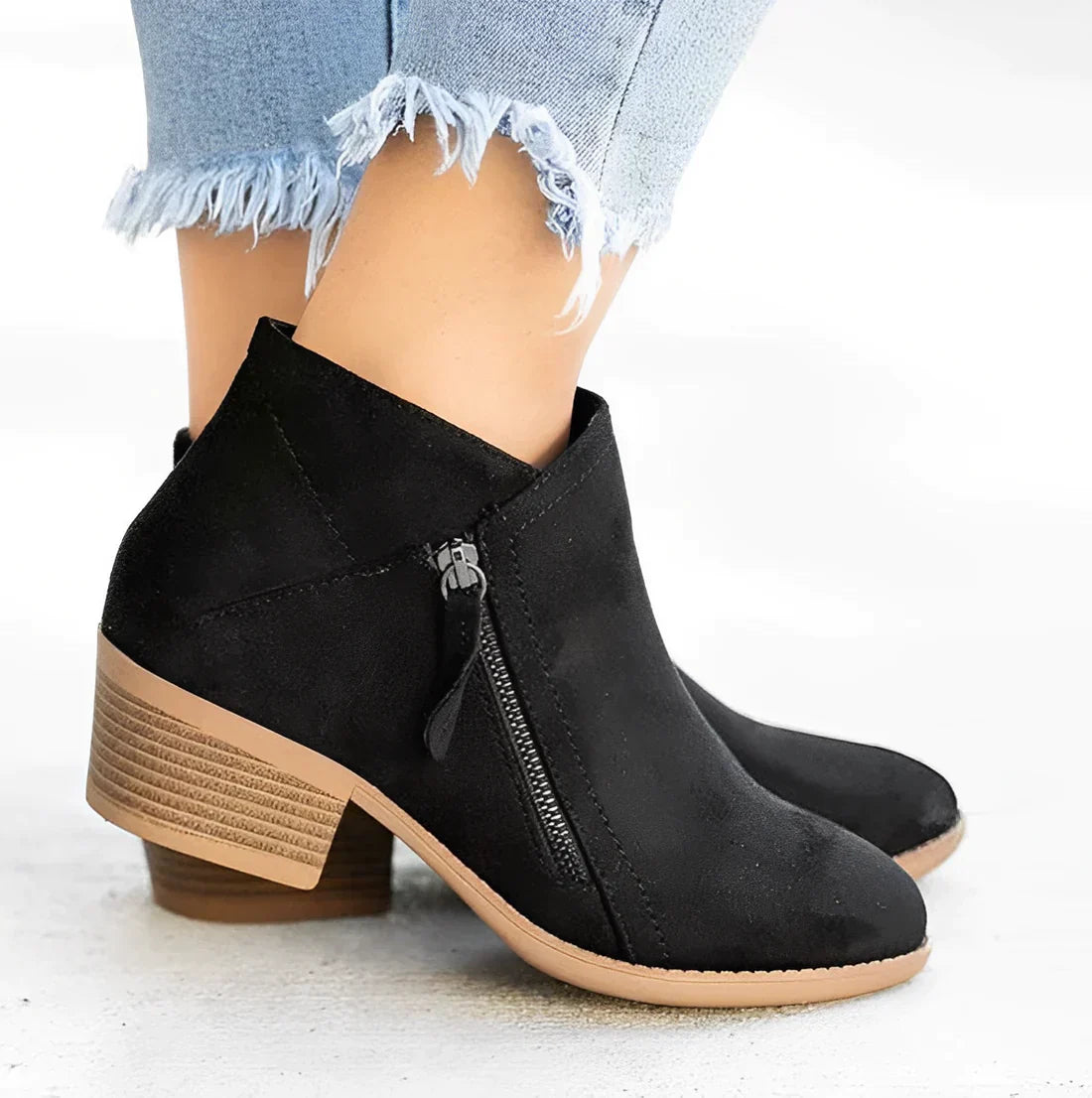 Piper - Women's Side Zipped Suede Ankle Boots