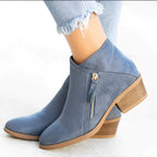 Piper - Women's Side Zipped Suede Ankle Boots