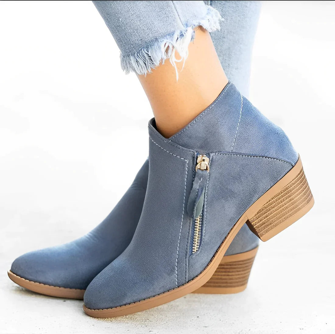 Piper - Women's Side Zipped Suede Ankle Boots