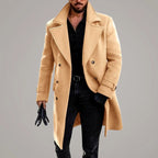 Preston - Men's Double-Breasted Wide-Lapel Long Coat 1