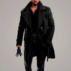 Preston - Men's Double-Breasted Wide-Lapel Long Coat 2