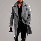 Preston - Men's Double-Breasted Wide-Lapel Long Coat 4