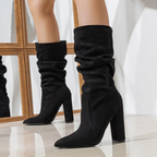 Quinley - Women's Slouchy Block-Heel Boots