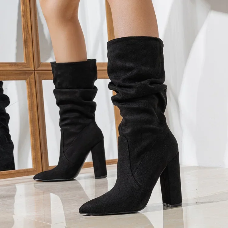 Quinley - Women's Slouchy Block-Heel Boots