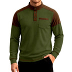 Ramon  - Men's Long Sleeve Colorblock Waffle Henley Shirt 11