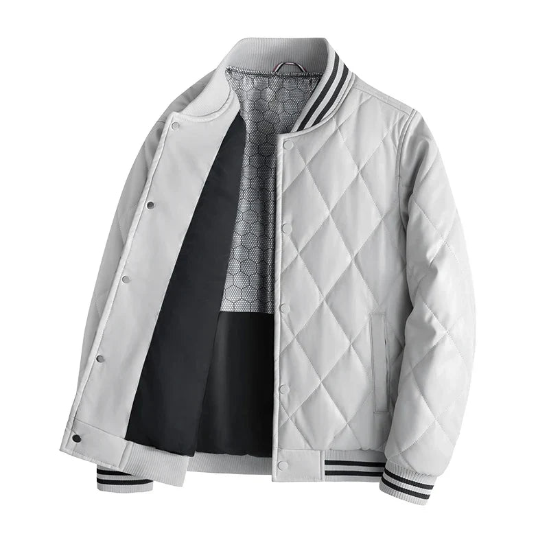 Raphael - Men's Quilted Leather Bomber Jacket