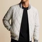 Raphael - Men's Quilted Leather Bomber Jacket