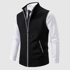 Raven - Men's Knit Zip-Up Turn-Down Sweater Vest 1