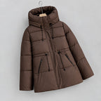 Reese - Women's Stand Collar Puffer Jacket with Zip Pockets 3