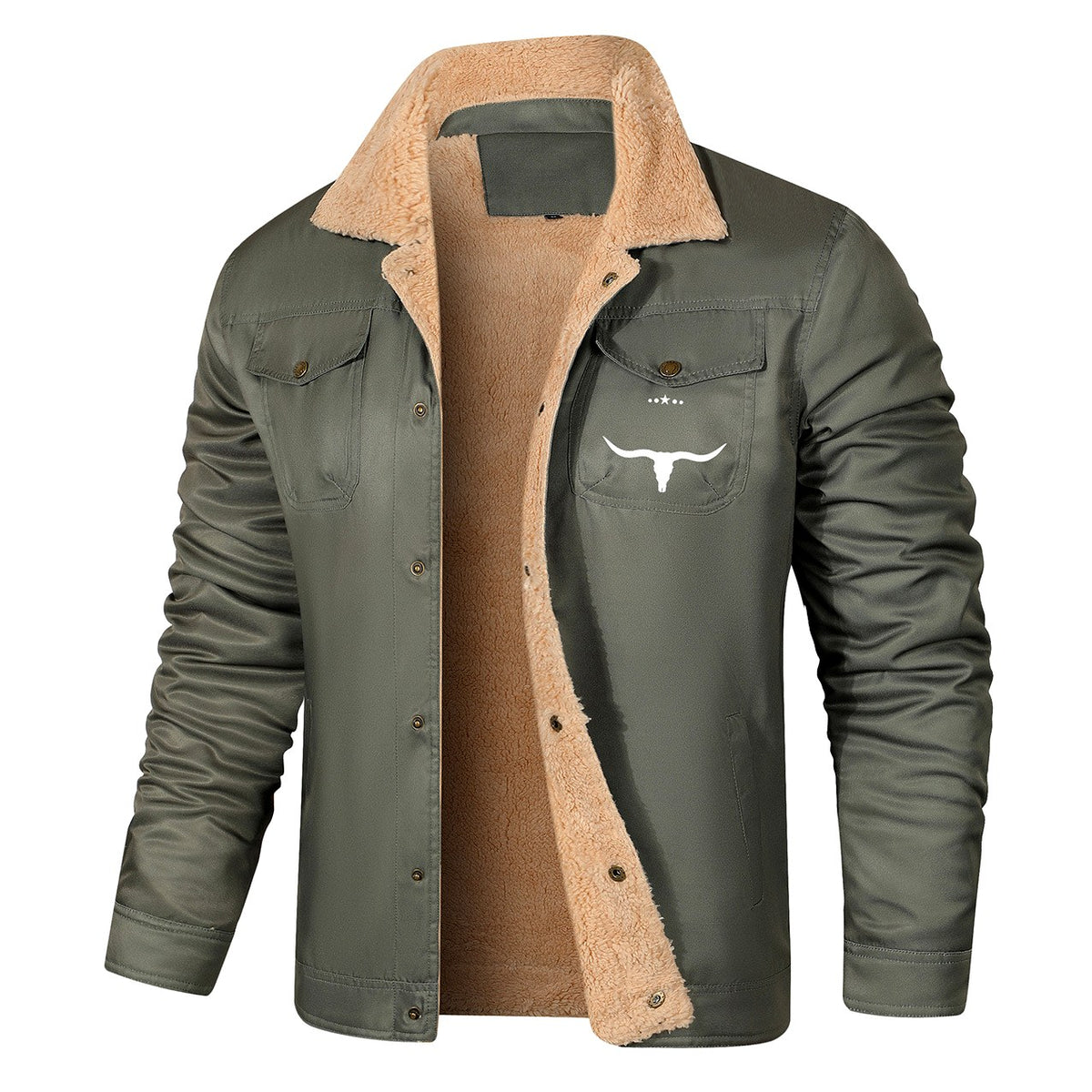 Reeves - Men's Sherpa Collar Snap Front Jacket 3
