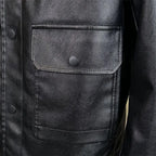 Reuben - Men's Button-Front Leather Jacket with Flap Pockets