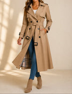 Rhian - Women's Double-Breasted Belted Trench Coat