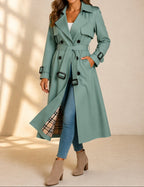 Rhian - Women's Double-Breasted Belted Trench Coat