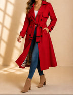 Rhian - Women's Double-Breasted Belted Trench Coat
