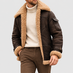 Rhodes - Men's Suede Shearling-Lined Aviator Jacket