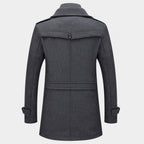 Rohan - Men's Wool-Blend Coat with Stand Collar and Zip Closure