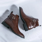 Ronan - Men's Side-Zip Chelsea Boots with Block Heel