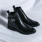 Ronan - Men's Side-Zip Chelsea Boots with Block Heel