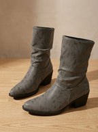 Rosalie - Women's Slouch Ankle Boots with Block Heel