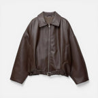 Rose - Women's Cropped Leather Jacket with Front Zip