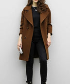 Roselyn - Women's Oversized Lapel Double-Breasted Tailored Coat