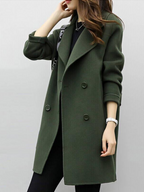 Roselyn - Women's Oversized Lapel Double-Breasted Tailored Coat