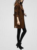 Roselyn - Women's Oversized Lapel Double-Breasted Tailored Coat