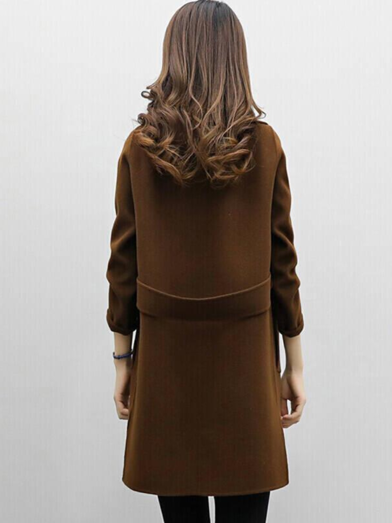 Roselyn - Women's Oversized Lapel Double-Breasted Tailored Coat