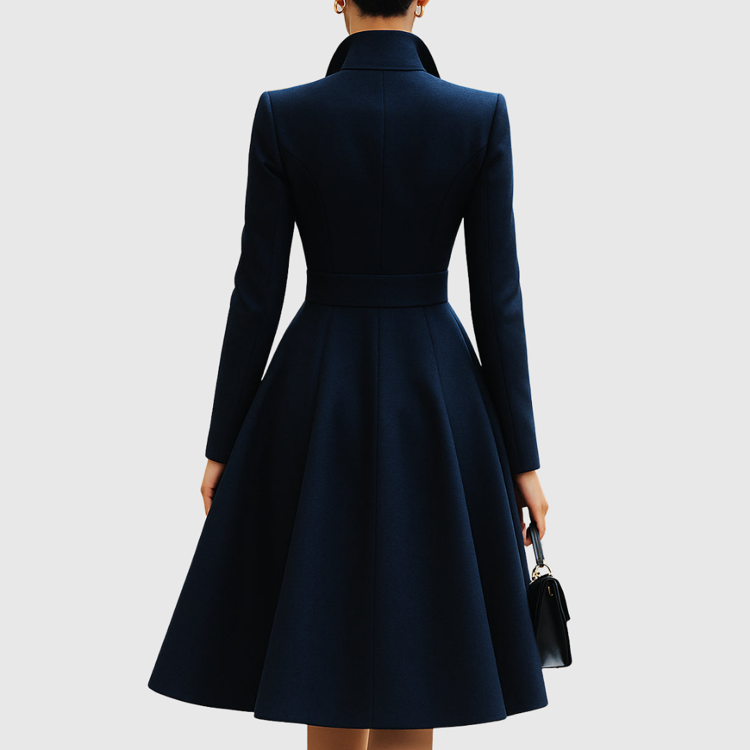 Rosemary - Women's Tailored Coat Dress with A-Line Skirt