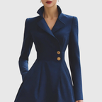 Rosemary - Women's Tailored Coat Dress with A-Line Skirt