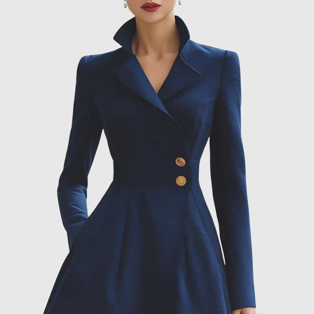 Rosemary - Women's Tailored Coat Dress with A-Line Skirt