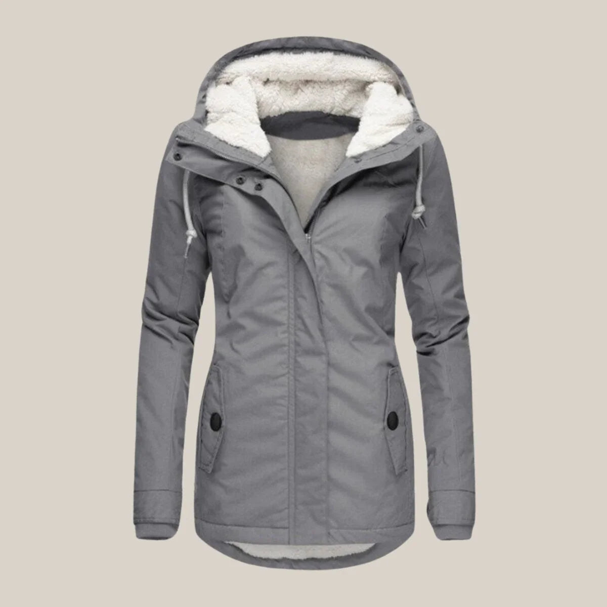 Roslyn - Women's Hooded Puffer Jacket with Sherpa Lining