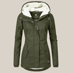 Roslyn - Women's Hooded Puffer Jacket with Sherpa Lining