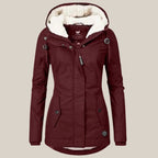 Roslyn - Women's Hooded Puffer Jacket with Sherpa Lining