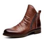 Rowan- Men's Side-Zip Leather Chelsea Boots