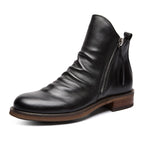 Rowan- Men's Side-Zip Leather Chelsea Boots