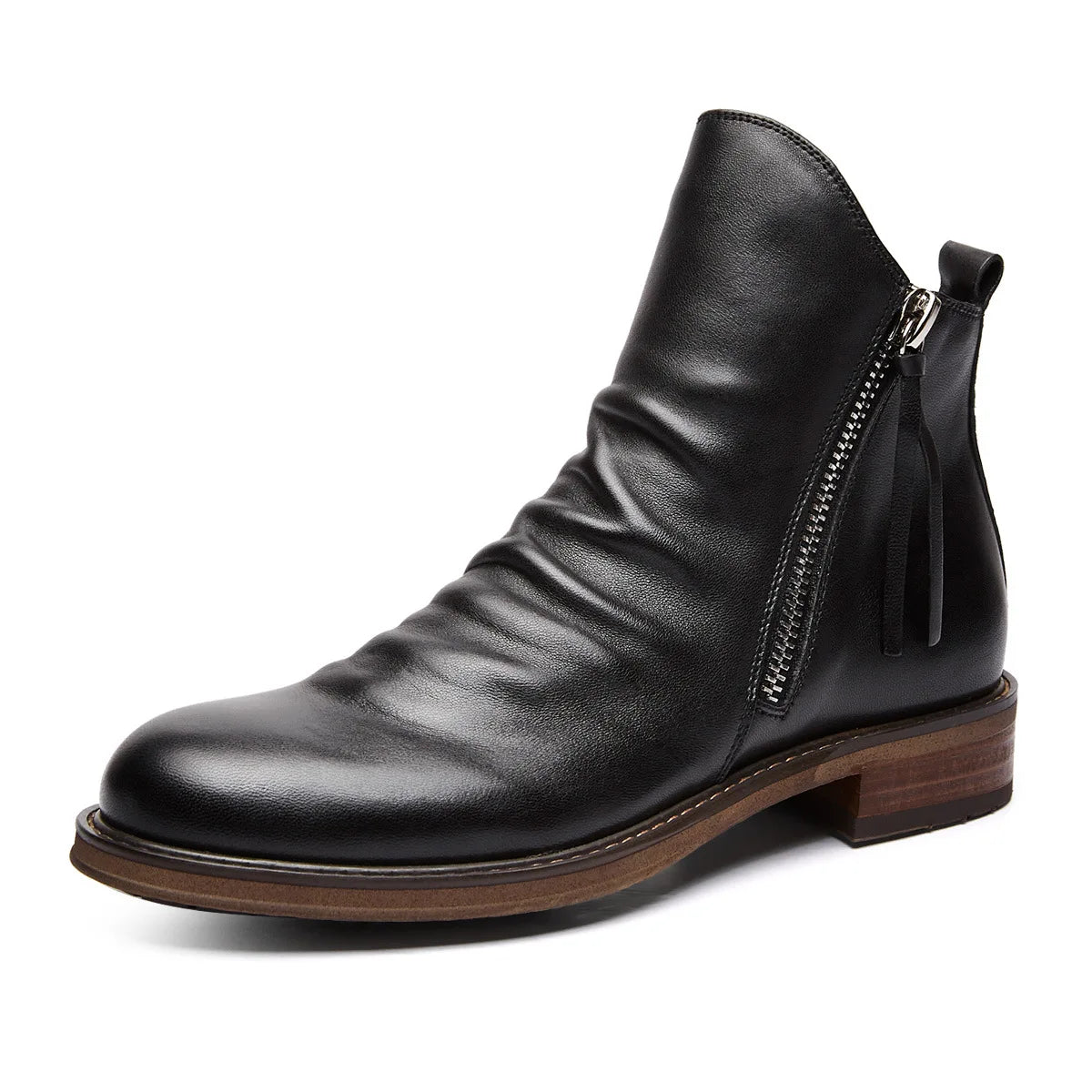 Rowan- Men's Side-Zip Leather Chelsea Boots