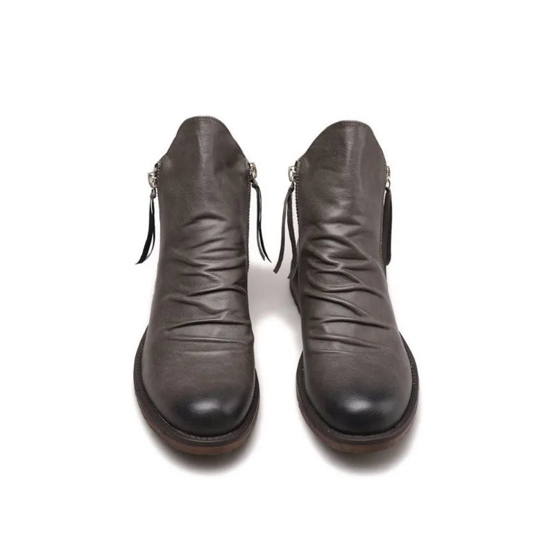 Rowan- Men's Side-Zip Leather Chelsea Boots
