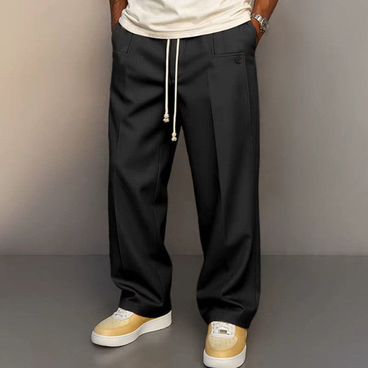 Rowan - Men's Wide-Leg Drawstring Trousers