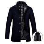 Rowan - Men's Stand Collar Quilted-Lined Button Coat 1