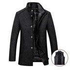 Rowan - Men's Stand Collar Quilted-Lined Button Coat 2