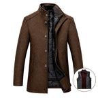 Rowan - Men's Stand Collar Quilted-Lined Button Coat 3