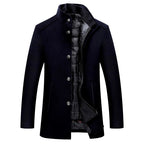 Rowan - Men's Stand Collar Quilted-Lined Button Coat 4