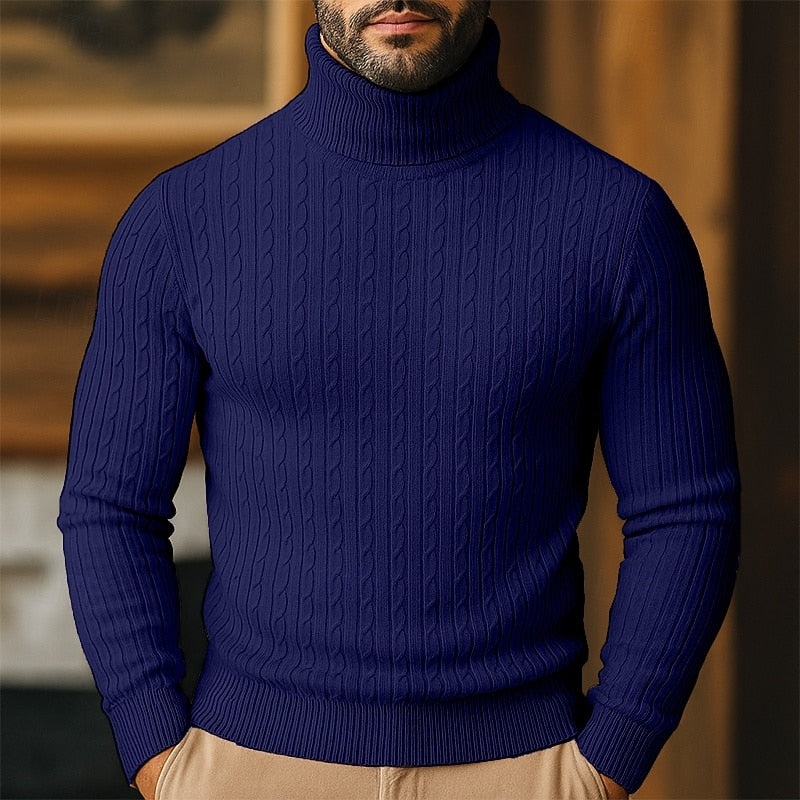 Rupert - Men's Cable Knit Turtleneck Sweater