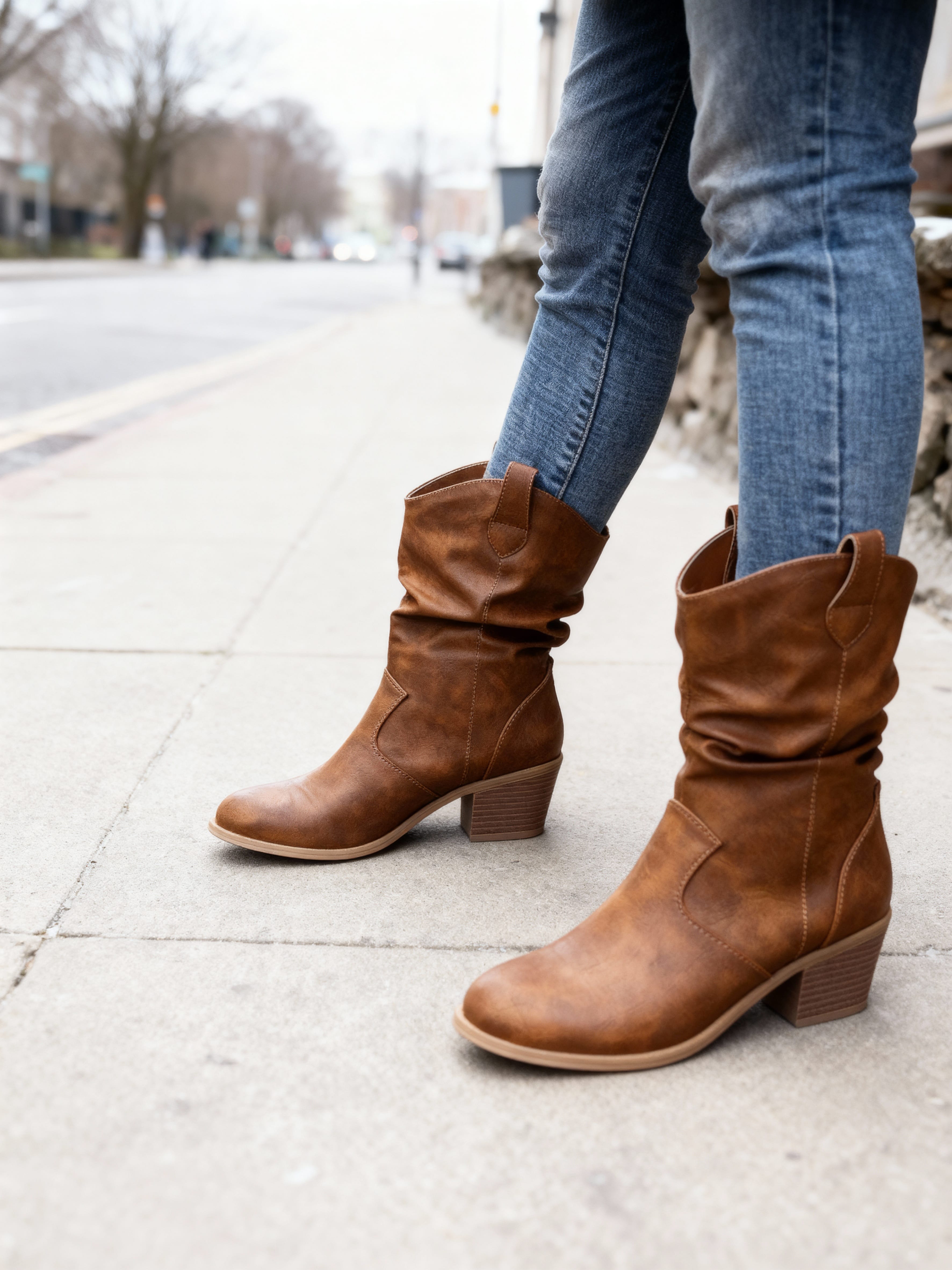 Sadie - Women's Slouchy Mid-Calf Western Boots