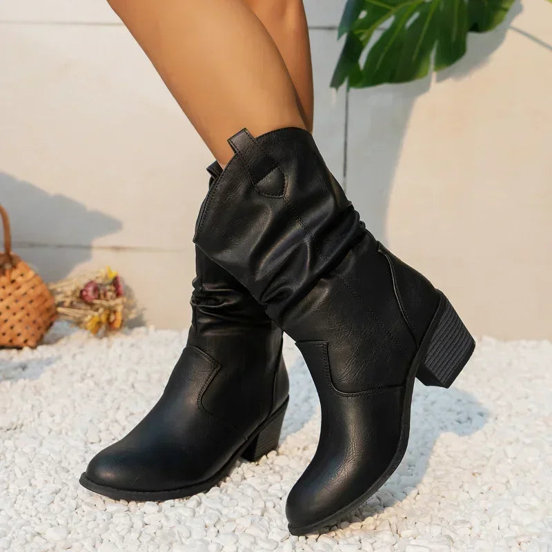 Sadie - Women's Slouchy Mid-Calf Western Boots