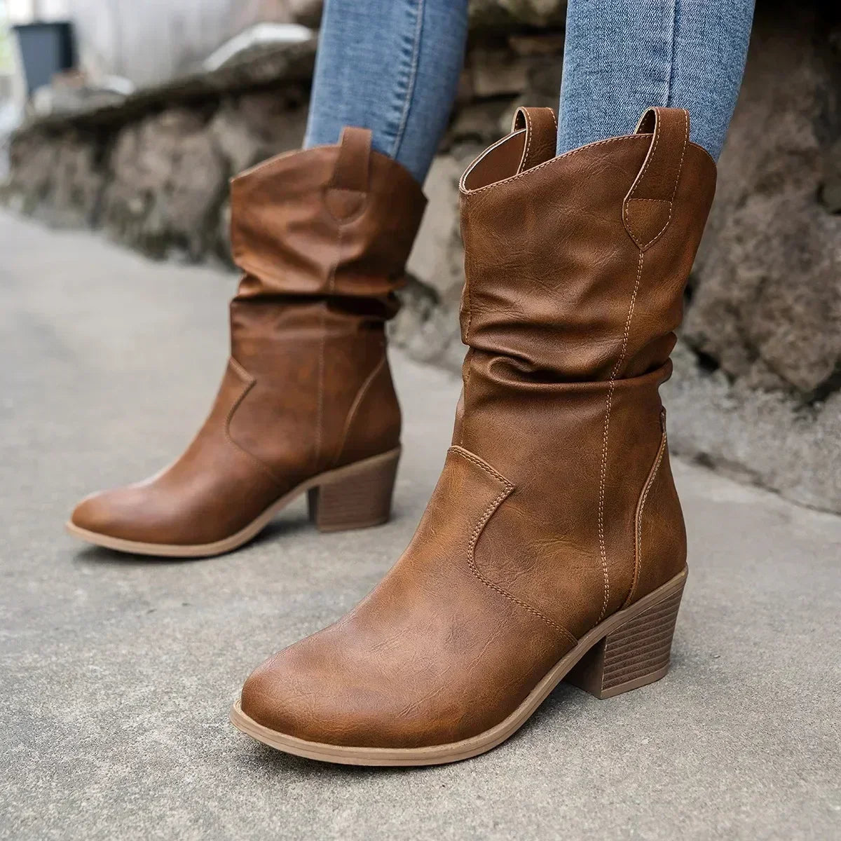 Sadie - Women's Slouchy Mid-Calf Western Boots