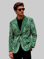 Samuel - Men's Textured Print Button Front Blazer