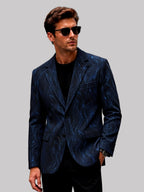 Samuel - Men's Textured Print Button Front Blazer